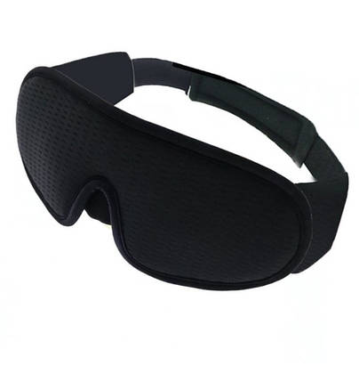 Маска для сну повітропроникна 3D Soft, наочна, чорна, фото 1