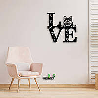 Панно Love&Paws Сибірський хаскі 20x20 см - Картини та лофт декор з дерева на стіну.