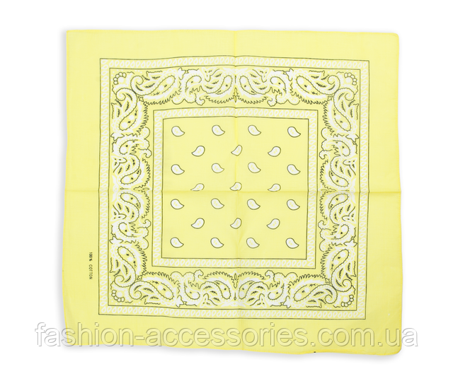 Бандана на голову блідо-жовта Бандана класична блідо-жовта 1