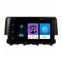 Штатна магнітола Lesko для Honda Civic X 2015-2021 екран 9" 1/16Gb Base Wi-Fi Android GPS Хонда цивік