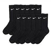 Тренувальні шкарпетки чоловічі високі набір на 12 пар Nike 41-45 чорні спортивні фірмові найк