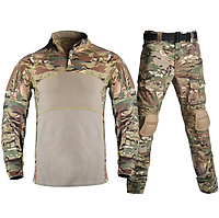 Тактичний костюм G3 Multicam Штурмова бойова сорочка з довгим рукавом і штани з наколінниками, мультикам
