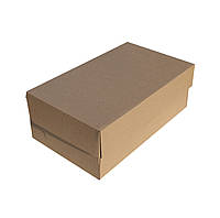 Картонная коробка для обуви 350х240х130 Бурая Мужской Ботинок Самосборная