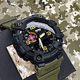 Тактичні багатофункціональні годинники Patriot 002BKSU ЗСУ Чорні + Коробка Зелений, фото 2