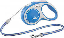 Повідець рулетка Flexi New Comfort M, для собак вагою до 20 кг, трос 8 метрів, колір синій