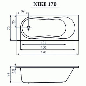 Ванна Cersanit ABS NIKE 170 X 70 S301-249, фото 2