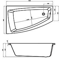 Ванна Cersanit LORENA 150 x 90 асиметрична, права S301-083, фото 3