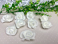 Искусственная роза с фоамирана 3х2 см (цена за шт). Цвет - белый