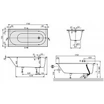 Ванна кварила VILLEROY & BOCH Oberon (UBQ170OBE2V-01) 170х75 + ніжки U99740000, фото 3