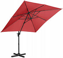 Парасолька садова Uniprodo квадратна 250 х 250 см з поворотом на 360° Темно-червоний
