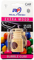 Ароматизатор Real Fresh Extra wood Bubble Gum (Жвачка) 5 мл флакон на зеркало Импульс Авто арт.IP2704