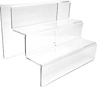 Акрилова підставка, гірка під товар на 3 сходинки універсальна. Сходинка 50 мм