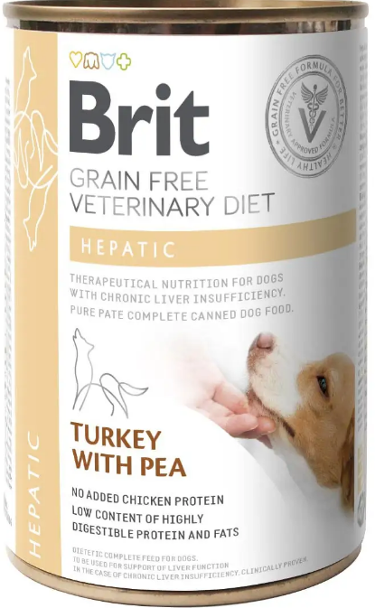 Вологий корм для собак із захворюванням печінки з індичкою Brit VetDiets Dog Нeratic 400 г, фото 1