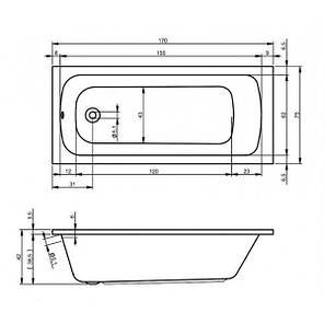 Ванна Riho RIMA 170x75 BB31, фото 2