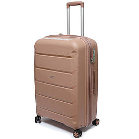Дорожня валіза з поліпропілену велика Airtex Jupiter 646 пудрова