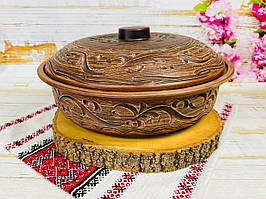 Пательня з червоної глини V 2.5 л Ангоб