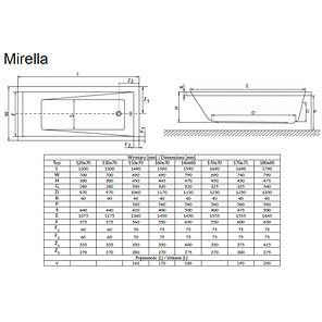 Ванна акрилова RADAWAY MIRELLA 160x80 (WA1-48-160x080) + ніжки (NWA-62) + сифон R135L, фото 2