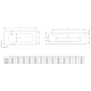 Ванна акрилова RADAWAY TEA 170x75 (WA1-51-170x075) + ніжки (NWE-68) + сифон R135L, фото 2