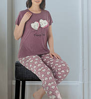 Женская трикотажная пижама футболка со штанами Lavinsa Турция