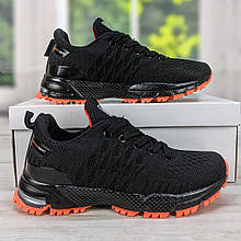 Кросівки підліткові чорні з помаранчевим текстильні на пінковій підошві Bonote 1657 39