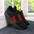 Кросівки жіночі чорні із червоним текстильні FDEK 4077, фото 2