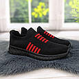 Кросівки жіночі чорні із червоним текстильні FDEK 4077, фото 3
