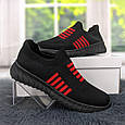 Кросівки жіночі чорні із червоним текстильні FDEK 4077, фото 5