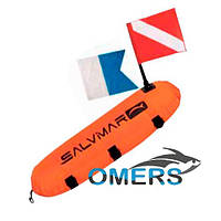 Буй Salvimar Torpedo в чохлі з двома прапорами (CMAS&ALPHA) для підводного полювання