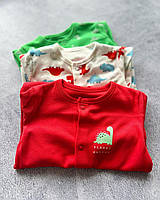 Человечки хлопковые для новорожденных мальчиков с дино от George