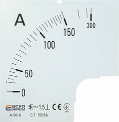 Шкала 150/5А для амперметрів А-96-6, АСКО-УКРЕМ, аналогова, AC