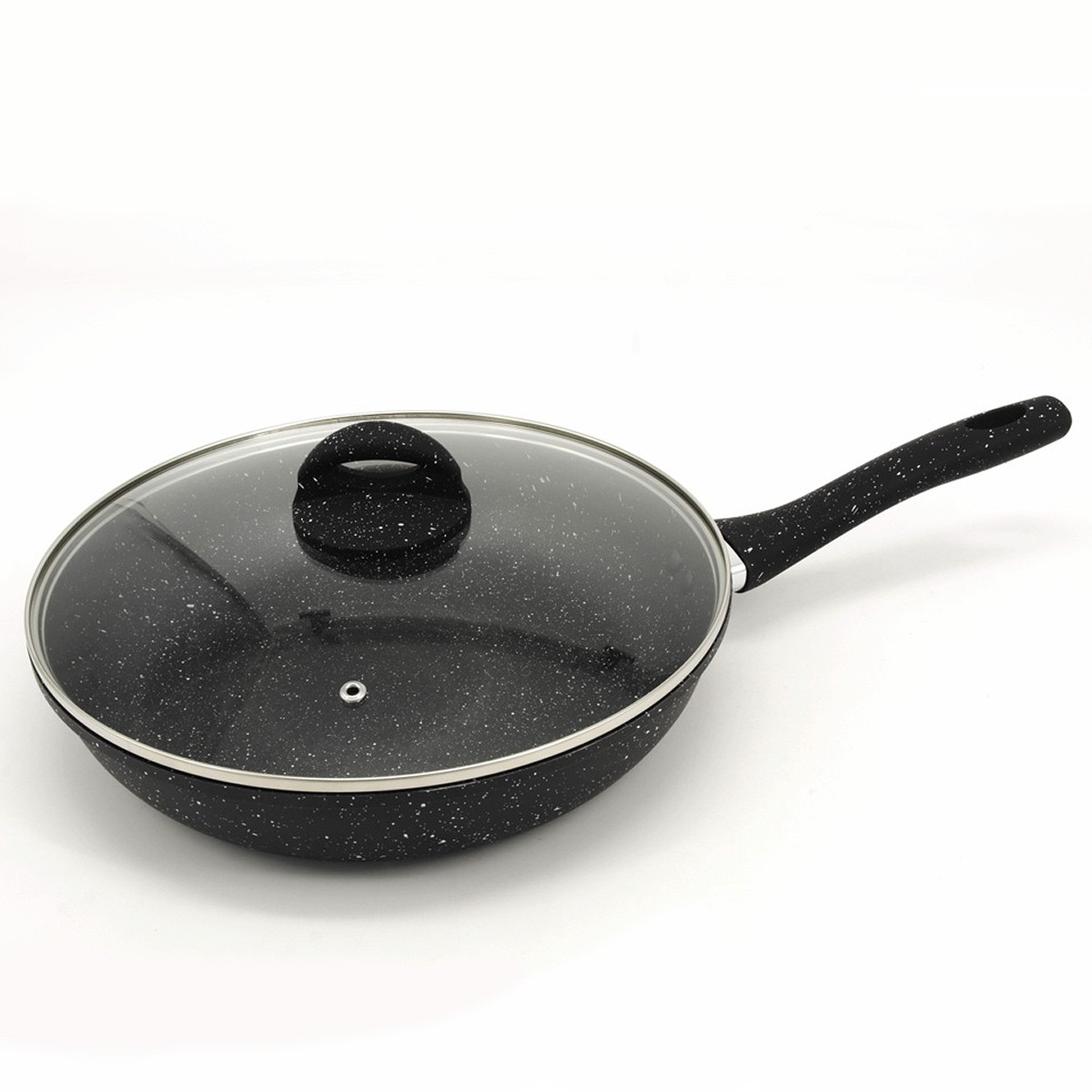 Сковорода з кришкою A-PLUS 28 см (1516) Мармурове покриття