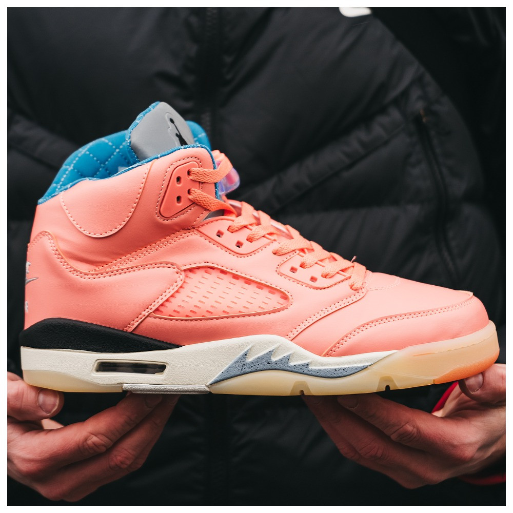 Чоловічі кросівки Nike Air Jordan 5 x Dj Khaled Pink Retro, рожеві шкіряні кросівки найк аір джордан 5 ретро аїр