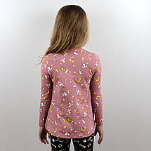 GCX-3839пуд Лонгслів пудровий для дівчинки квіти тм Glo-story розмір 110-116 см, фото 3