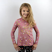 GCX-3839пуд Лонгслів пудровий для дівчинки квіти тм Glo-story розмір 110-116 см, фото 4