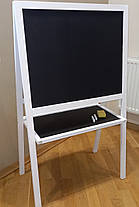 Мольберт дитячий двосторонній магнітний білий колір, дошка для малювання, для крейди, маркерів і магнітів 3в1.