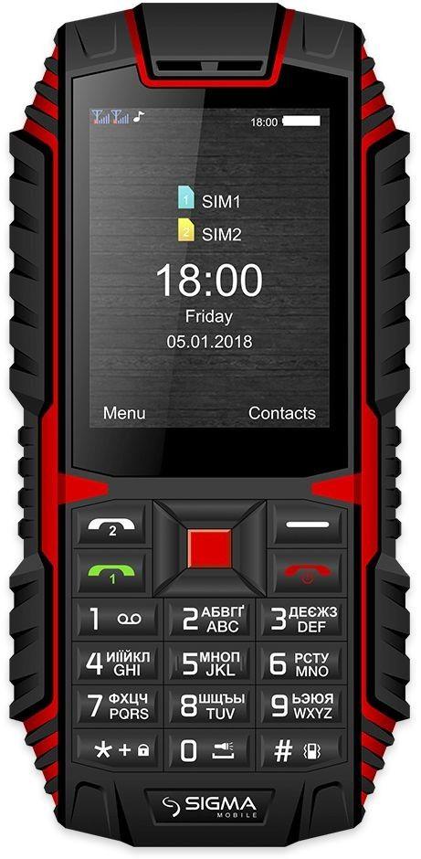 Защищенный кнопочный телефон Sigma mobile X-treme DT68 black-red (UA UCRF) - фото 1 - id-p1817446027