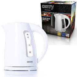 Чайник електричний Білий (1,7 л, 2200 Вт, пластик, осадовий фільтр) Camry CR 1255