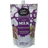 Жидкое крем-мыло 500 мл с молочными протеинами, Dolce Vero CANDY MILK дой-пак