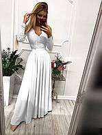 Платье Лиана в пол на роспись вечернее выпускное гипюр плаття 42 44 46 48 50 Р