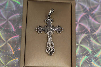 Хрестик Xuping Jewelry з розп'ємом краю кільцями 3.3 см сріблястий