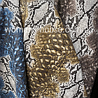 Кожзам Стрейч на трикотажі тиснений принт змії Блакитний, фото 3