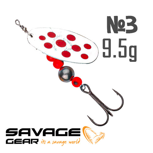 Блешня Savage Gear Caviar Spinner #3 (9.5g) col. 04-Fluo Orange & Silver