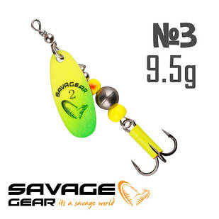 Блешня Savage Gear Caviar Spinner #3 (9.5g) col. 07-Fluo Yellow / Chartreuse