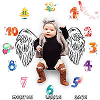 Фотопелюшка/фотофон 12 місяців для перших фотосесій малюка Baby Pictures крила (ВР-21427)