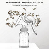 Молоковідсмоктувач ручний 150 мл із соскою для годування BPA free ZIMEITU (MP-20914), фото 4