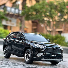 Модель автомобіля Toyota RAV4 2020 масштаб: 1:32. Іграшкова машинка Тойота РАВ4 чорна (звук, світло). Металева інерційна машинка