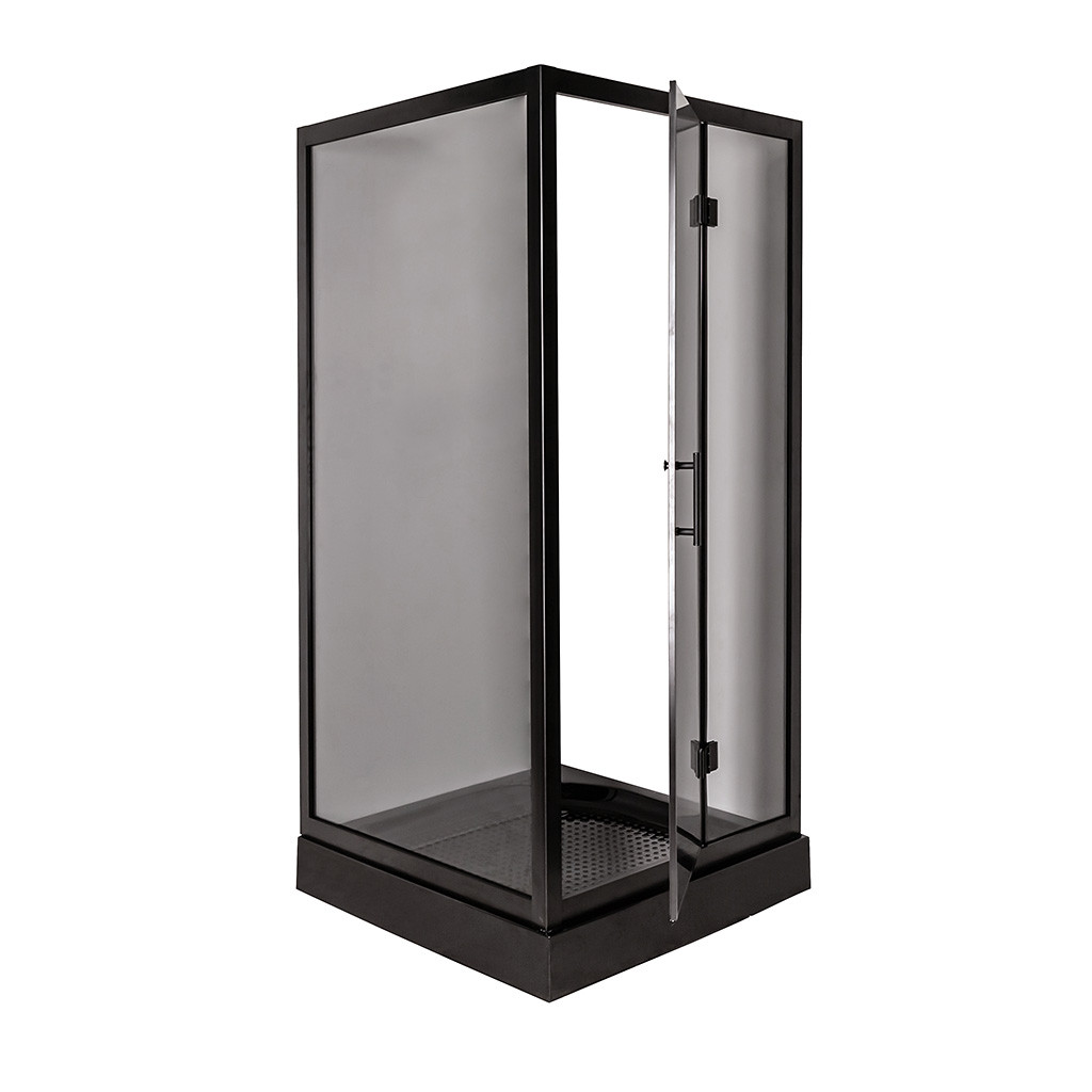 Душова кабіна VIVIA CHIARA 100x100x210 см з низьким піддоном чорна тоноване скло