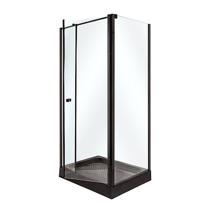 Душова кабіна VIVIA Riccarda VR 100-80/15 100x80x210 см з низьким піддоном чорна скло прозоре, фото 1