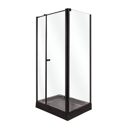 Душова кабіна VIVIA Riccarda VR 100-80/15 100x80x210 см з низьким піддоном чорна скло прозоре, фото 3