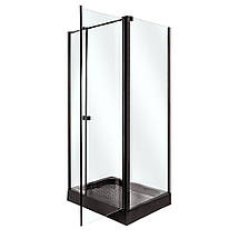 Душова кабіна VIVIA Riccarda VR 100-80/15 100x80x210 см з низьким піддоном чорна скло прозоре, фото 4